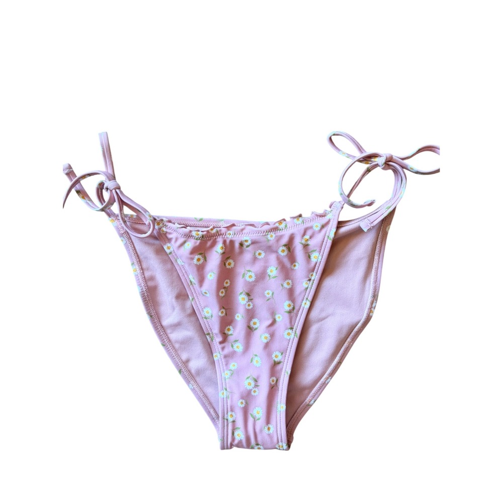 Wild Fable Pink Daisy Low Rise High Leg Cheeky Bikini Swim Bottoms Small NEW NWT